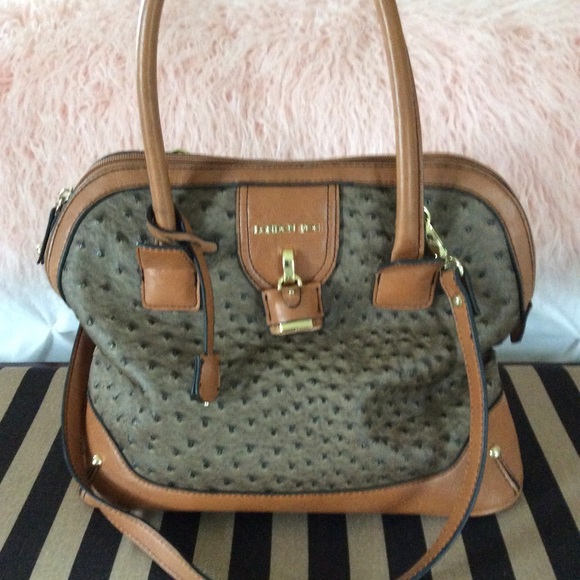London Fog Handbags - Faux Ostrich Hand Bag